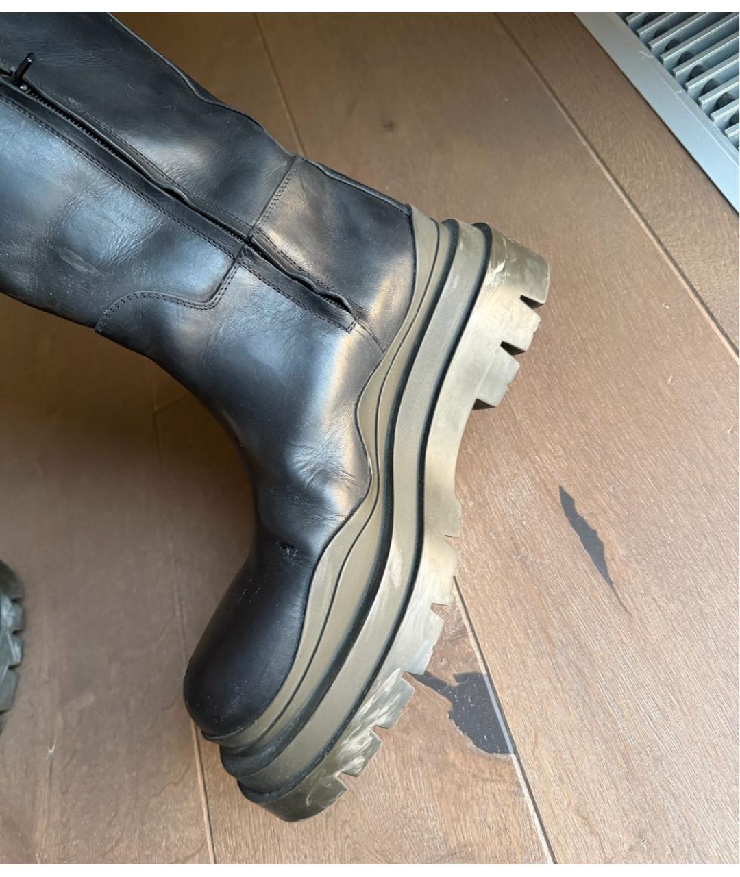 BOTTEGA VENETA Черные кожаные ботинки, фото 4