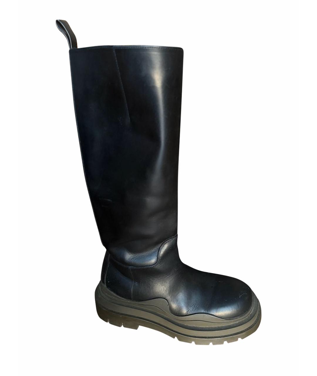 BOTTEGA VENETA Черные кожаные ботинки, фото 1