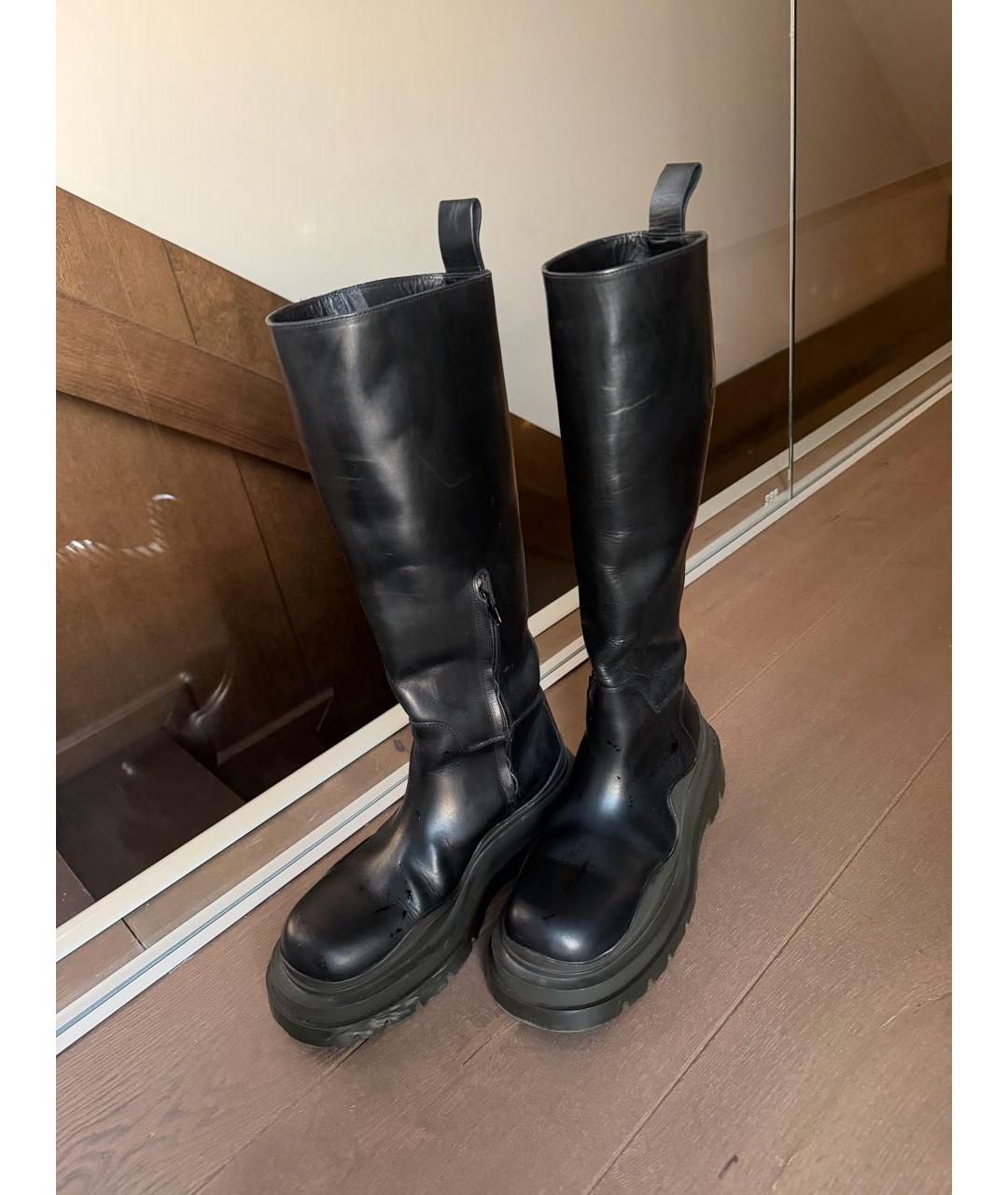 BOTTEGA VENETA Черные кожаные ботинки, фото 2