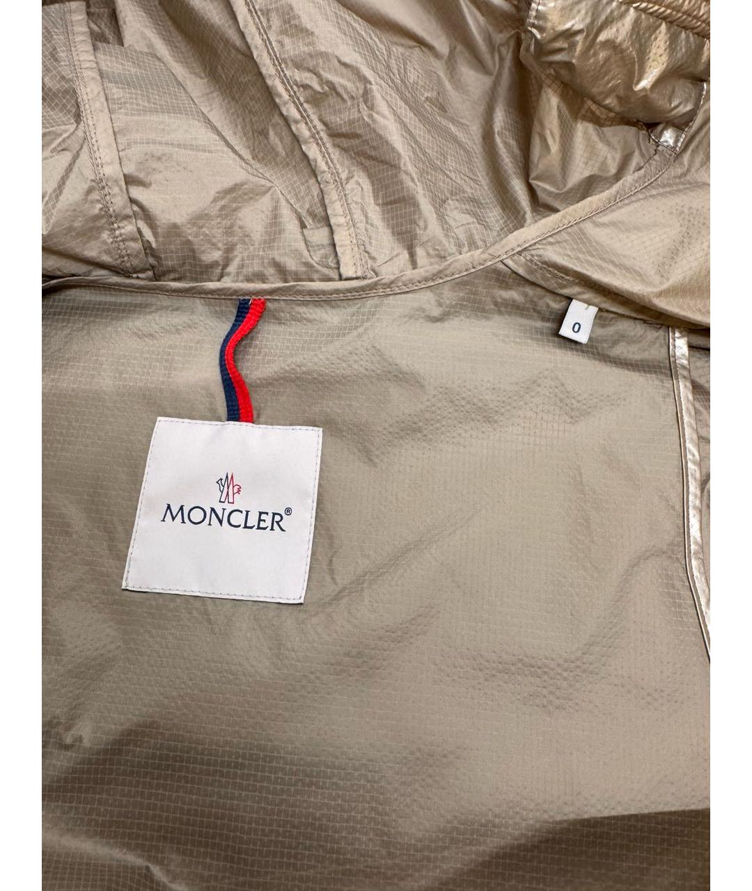 MONCLER Бежевая полиамидовая куртка, фото 3