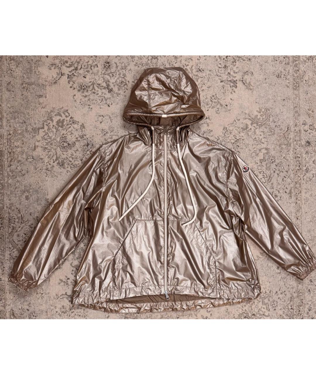 MONCLER Бежевая полиамидовая куртка, фото 5