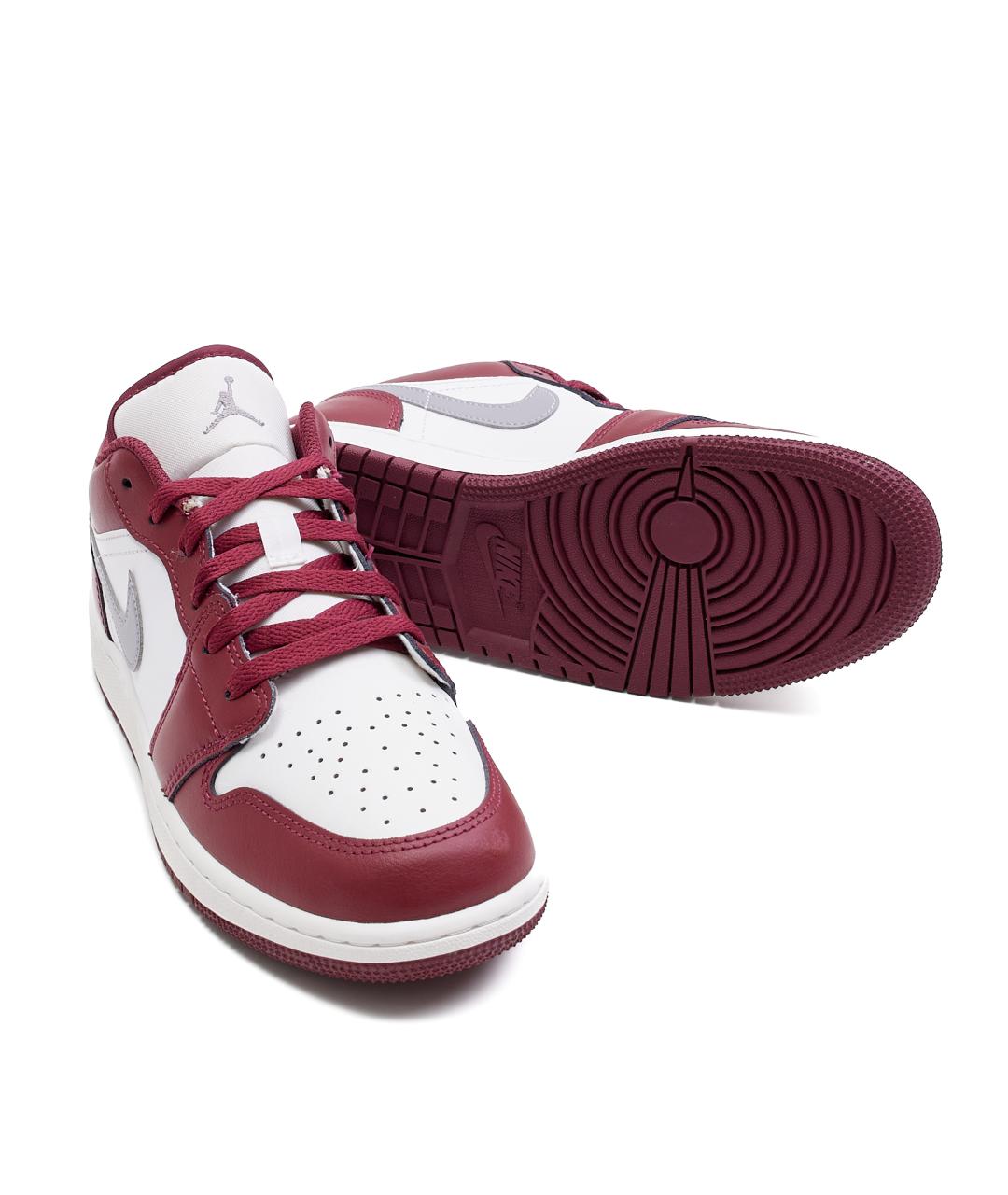 JORDAN Бордовые кожаные кроссовки, фото 6