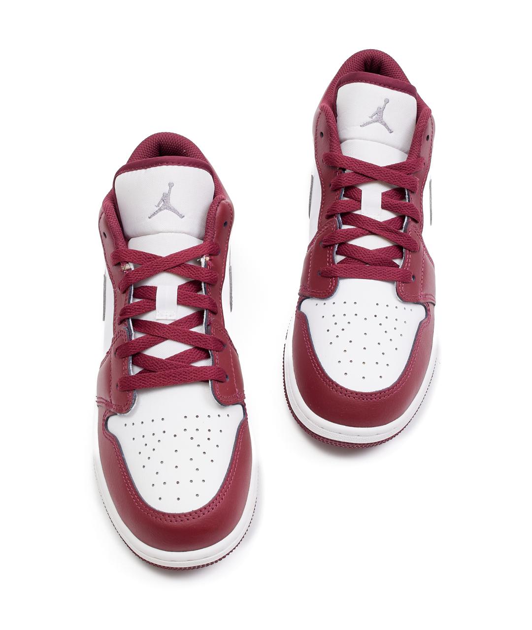 JORDAN Бордовые кожаные кроссовки, фото 4