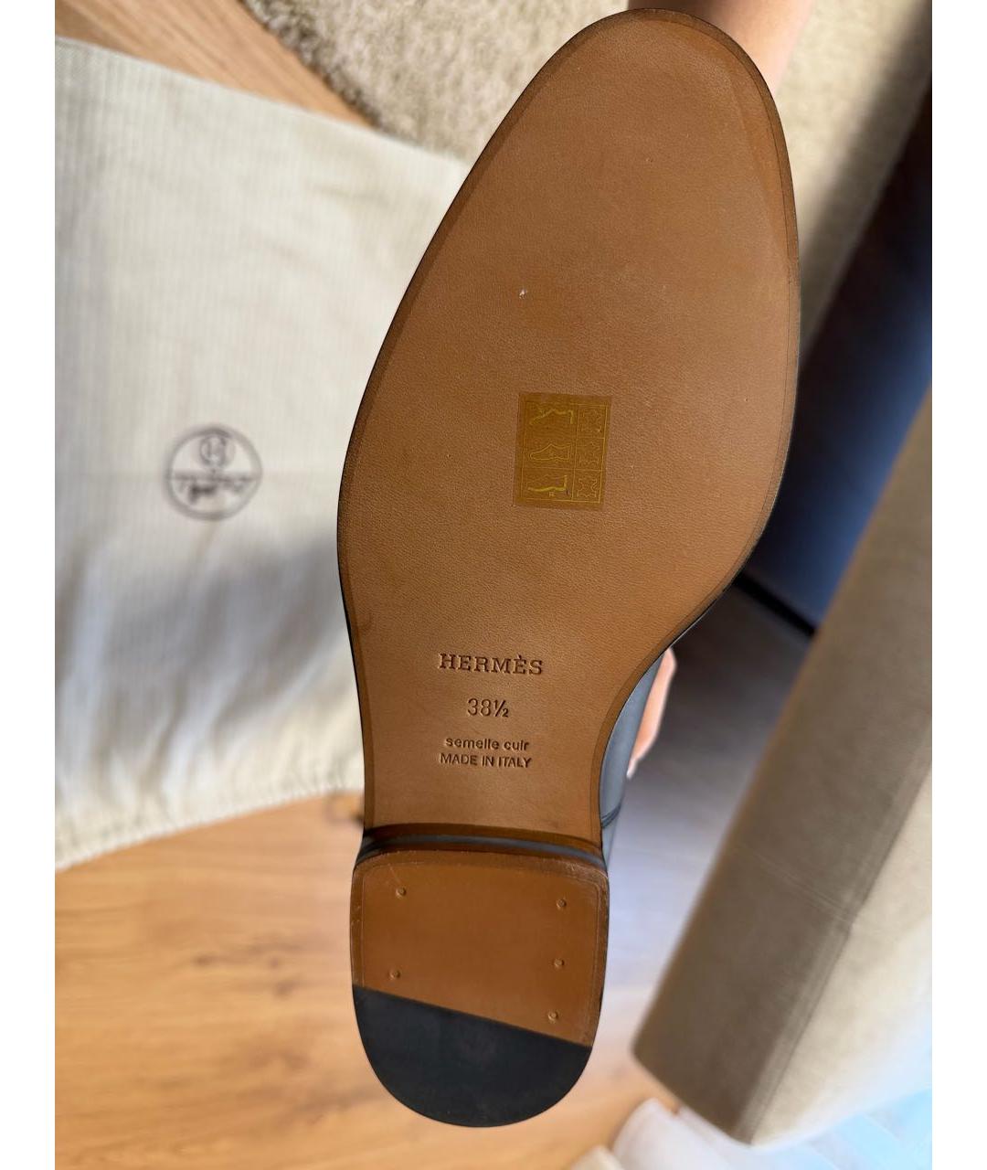 HERMES Черные кожаные сапоги, фото 5