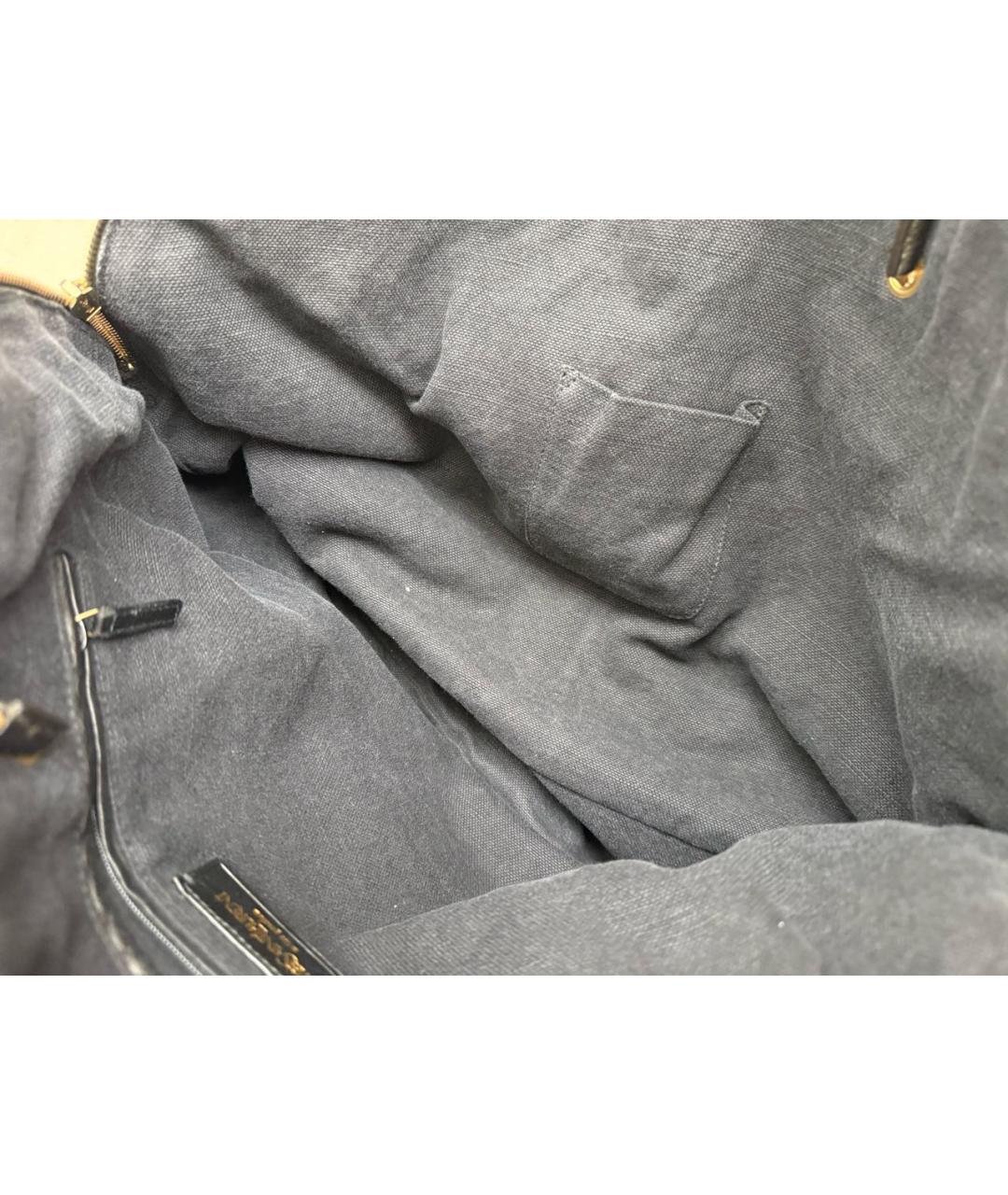 SAINT LAURENT Коричневая кожаная дорожная/спортивная сумка, фото 6