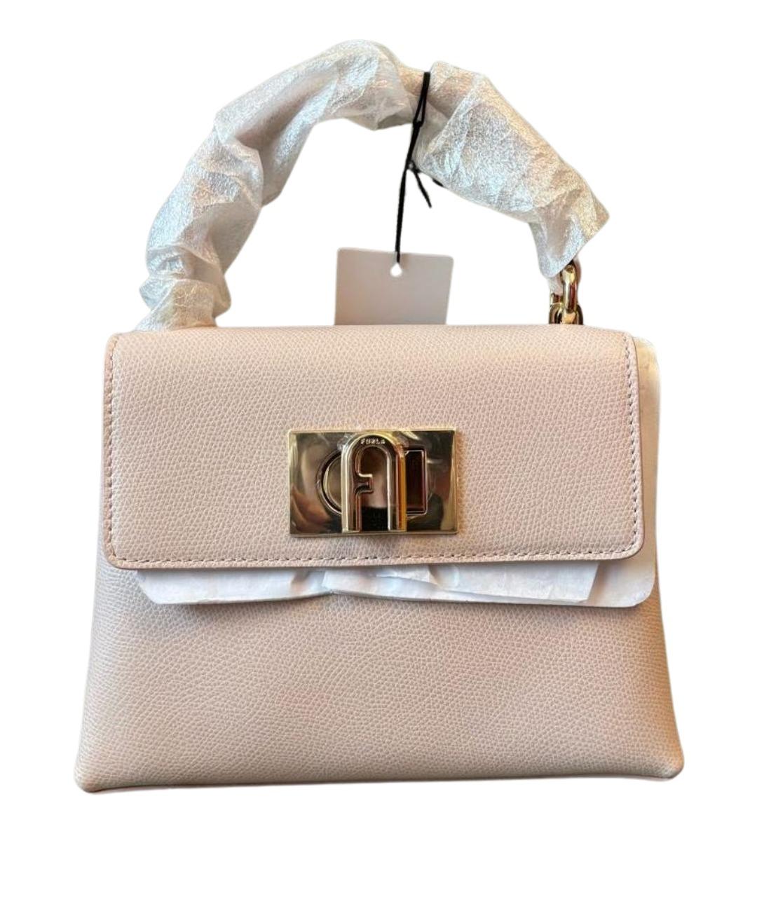 FURLA Розовая кожаная сумка с короткими ручками, фото 1