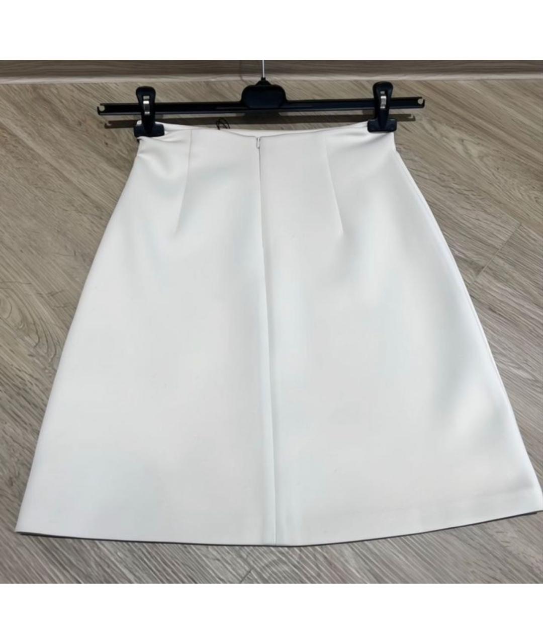 WEEKEND MAX MARA Бежевая хлопко-эластановая юбка мини, фото 2