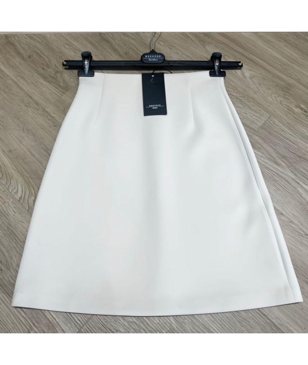 WEEKEND MAX MARA Бежевая хлопко-эластановая юбка мини, фото 5