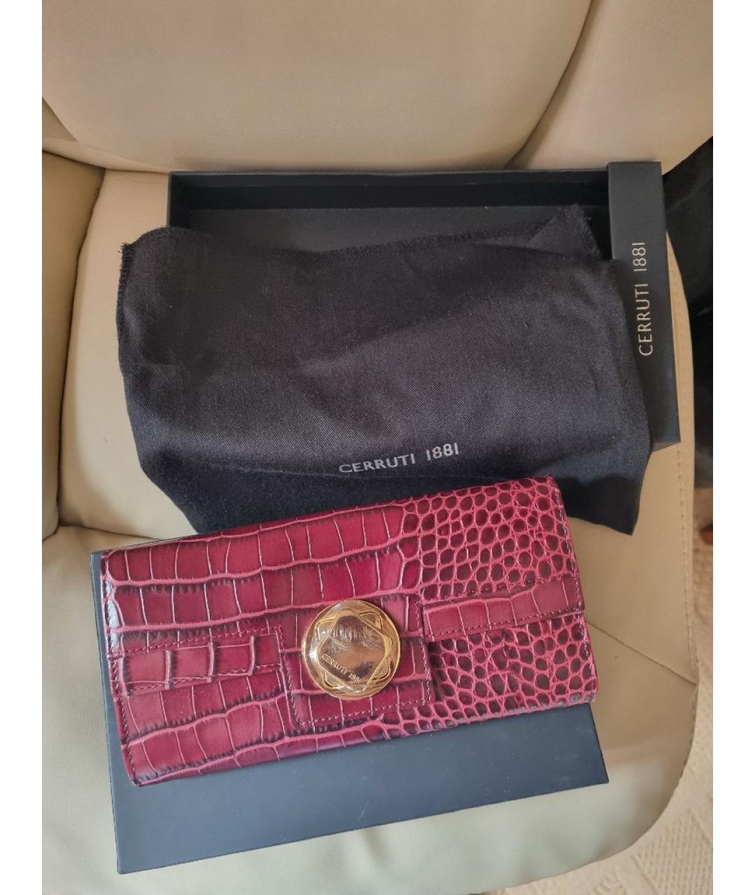 CERRUTI 1881 Бордовый кожаный кошелек, фото 5