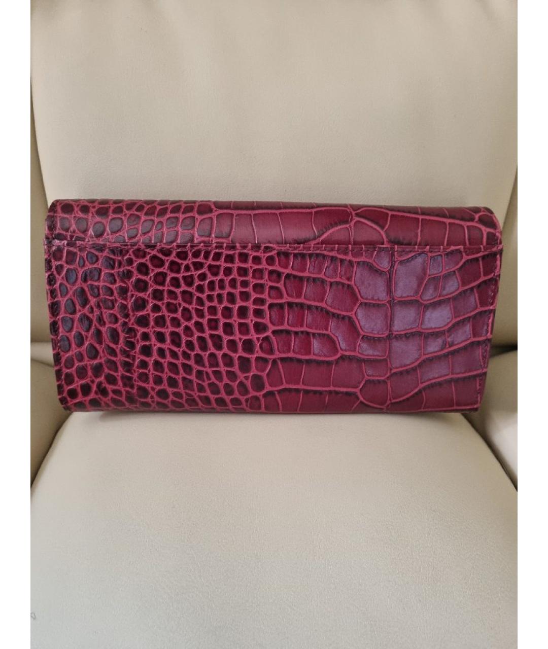 CERRUTI 1881 Бордовый кожаный кошелек, фото 3