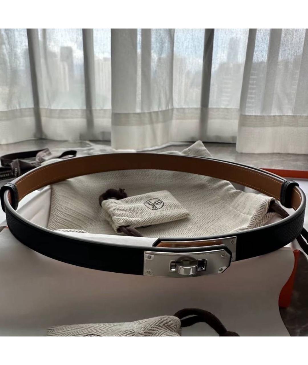 HERMES Черный ремень, фото 4