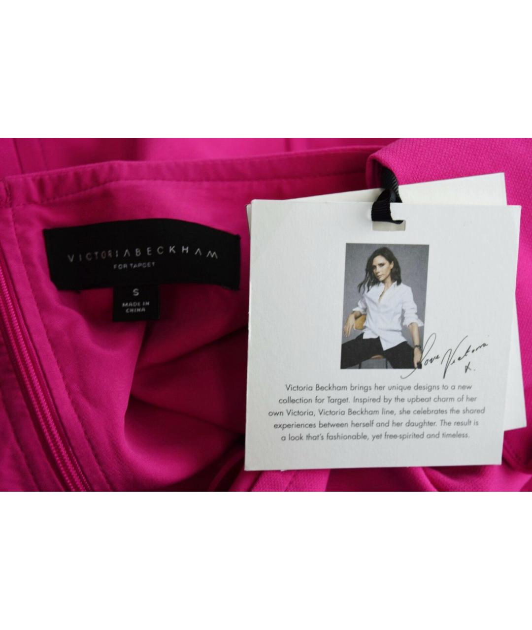 VICTORIA BECKHAM Фуксия полиэстеровое повседневное платье, фото 3