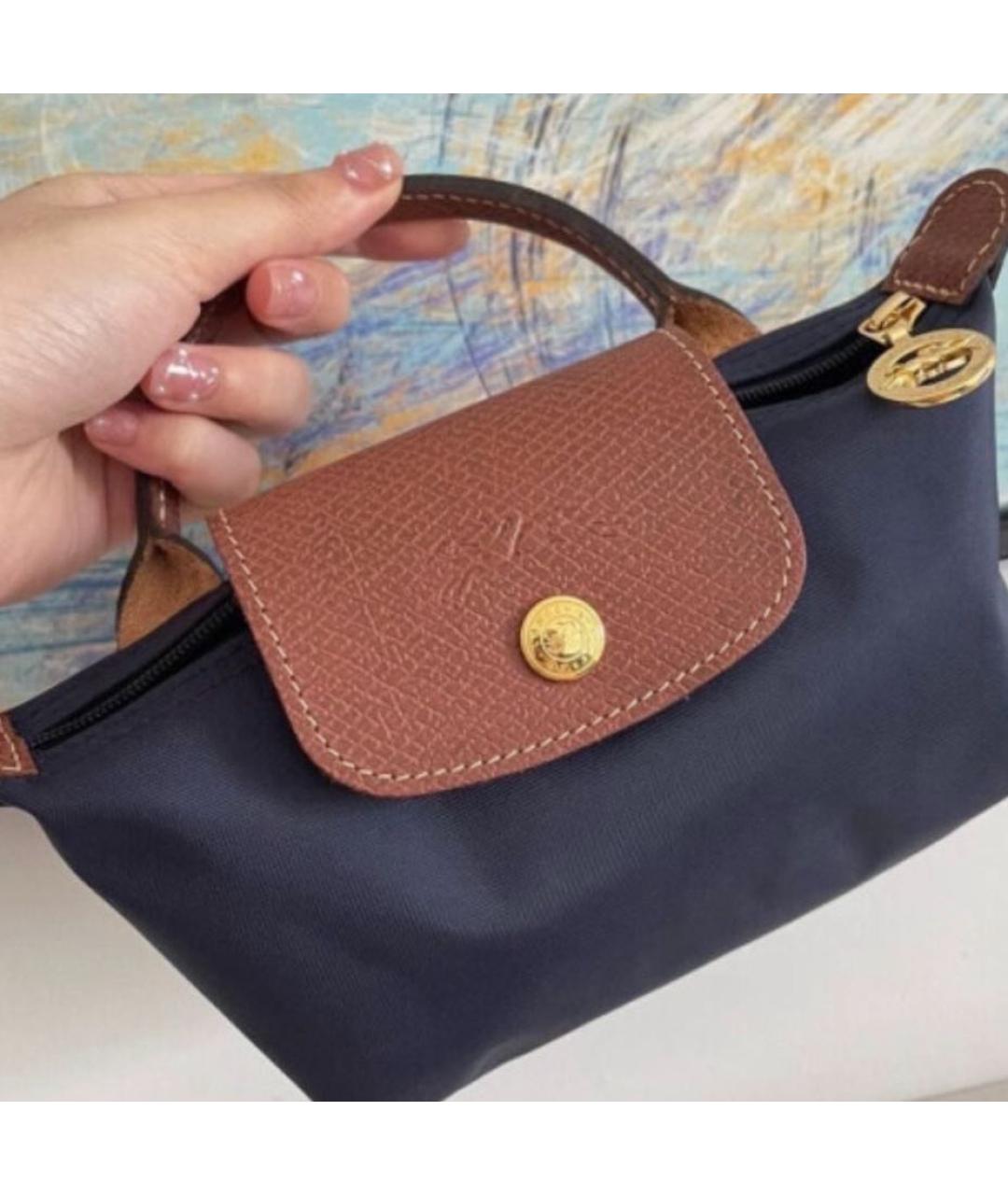 LONGCHAMP Темно-синяя сумка с короткими ручками, фото 6