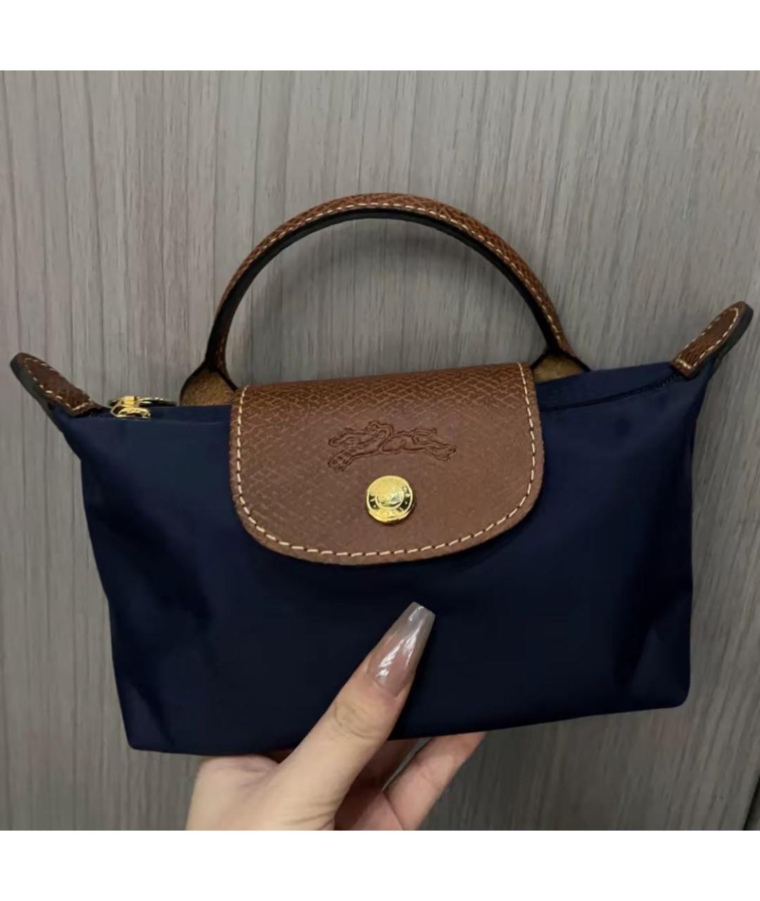 LONGCHAMP Темно-синяя сумка с короткими ручками, фото 7