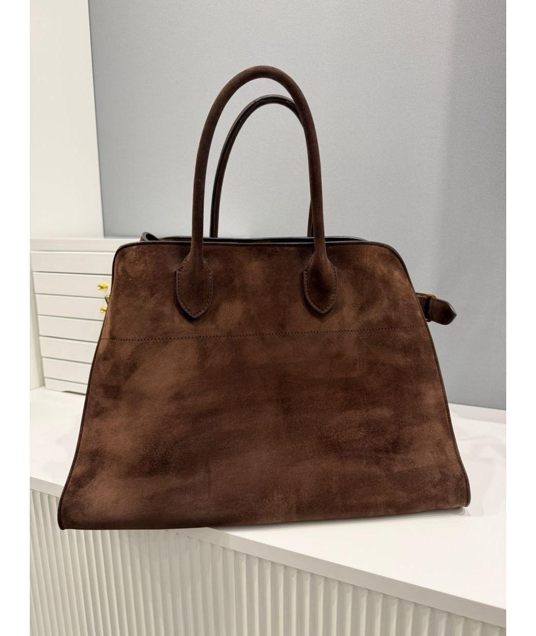 THE ROW Коричневая замшевая сумка тоут, фото 2