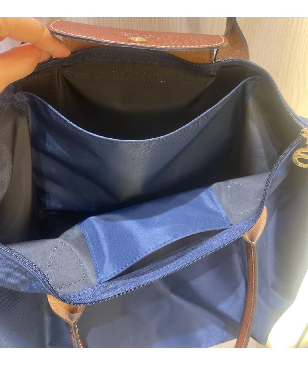 LONGCHAMP Темно-синяя тканевая сумка тоут, фото 5