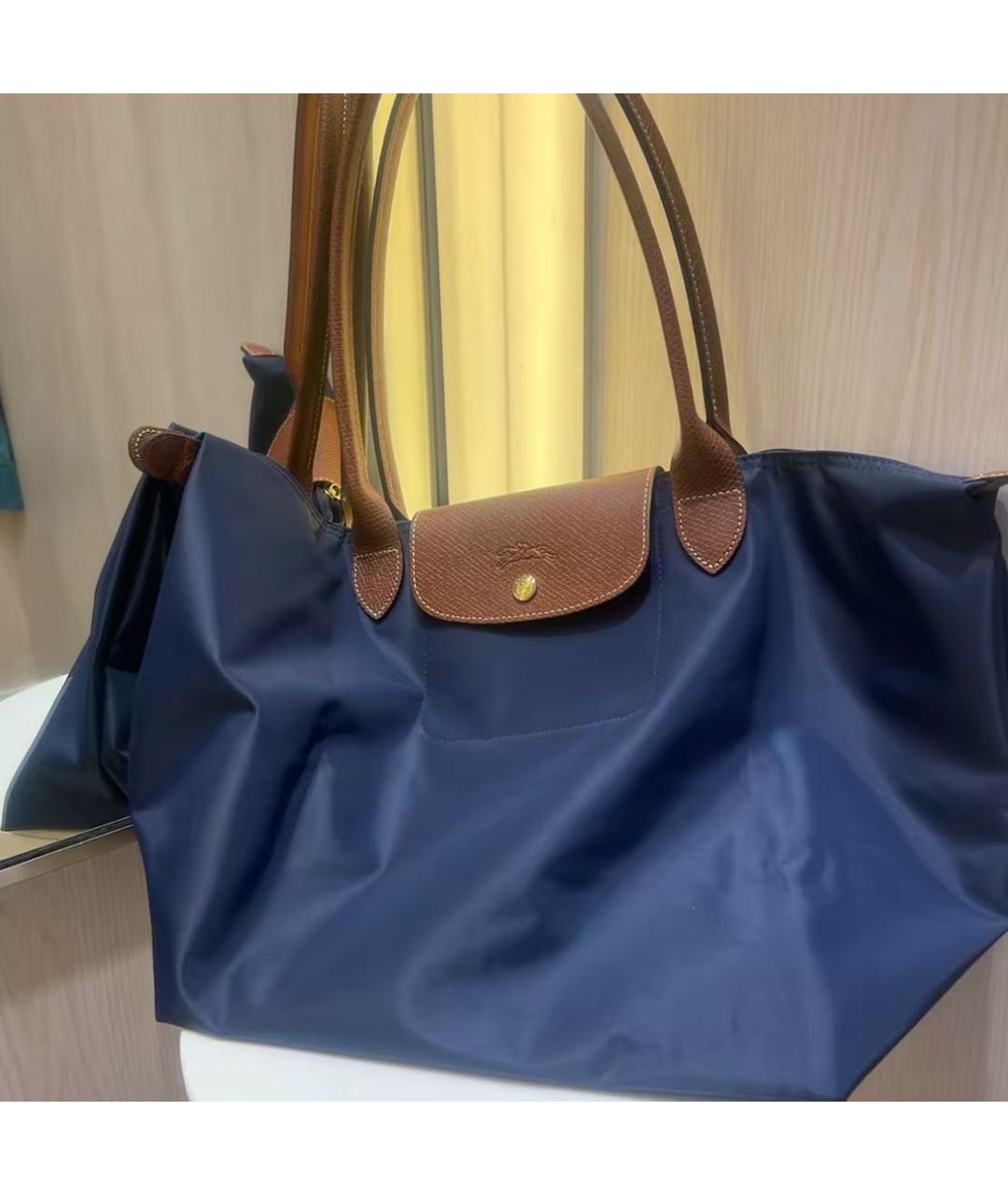 LONGCHAMP Темно-синяя тканевая сумка тоут, фото 8