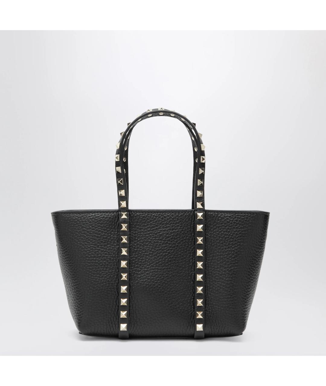 VALENTINO Черная кожаная сумка тоут, фото 2