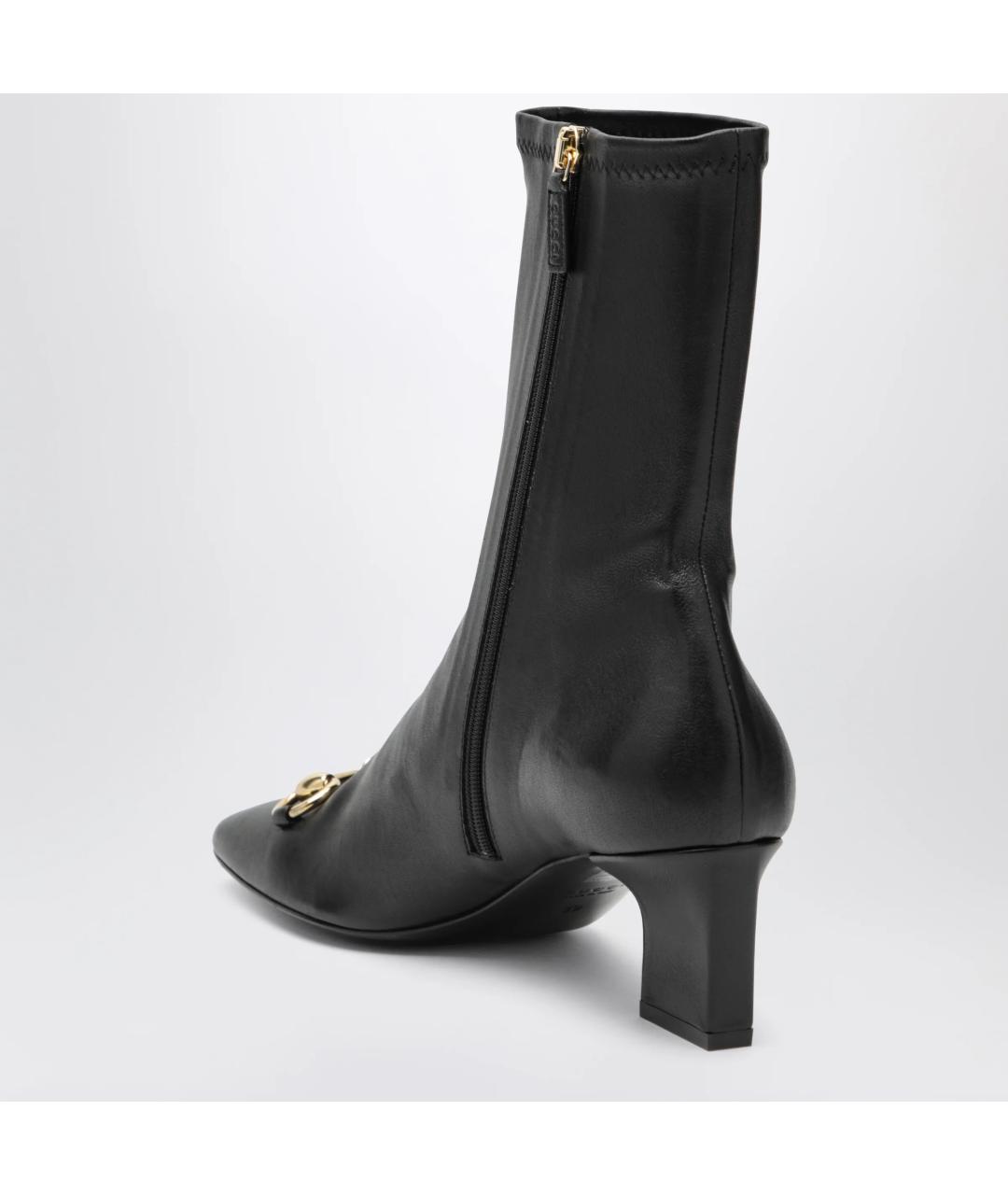GUCCI Черные кожаные ботильоны, фото 2