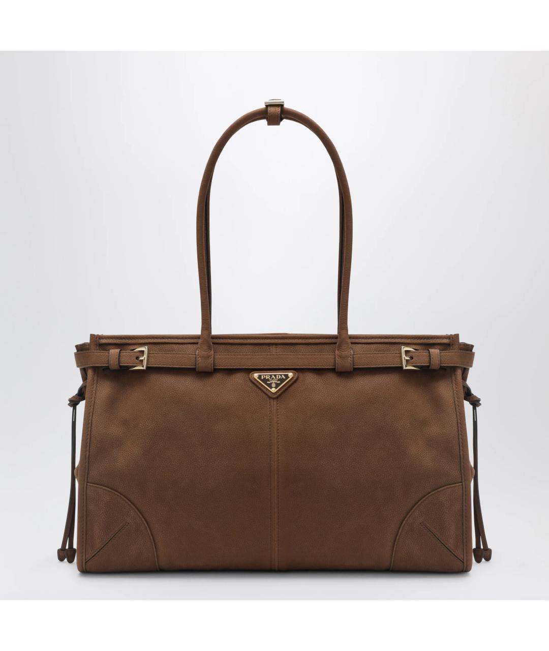 PRADA Коричневая кожаная сумка тоут, фото 3