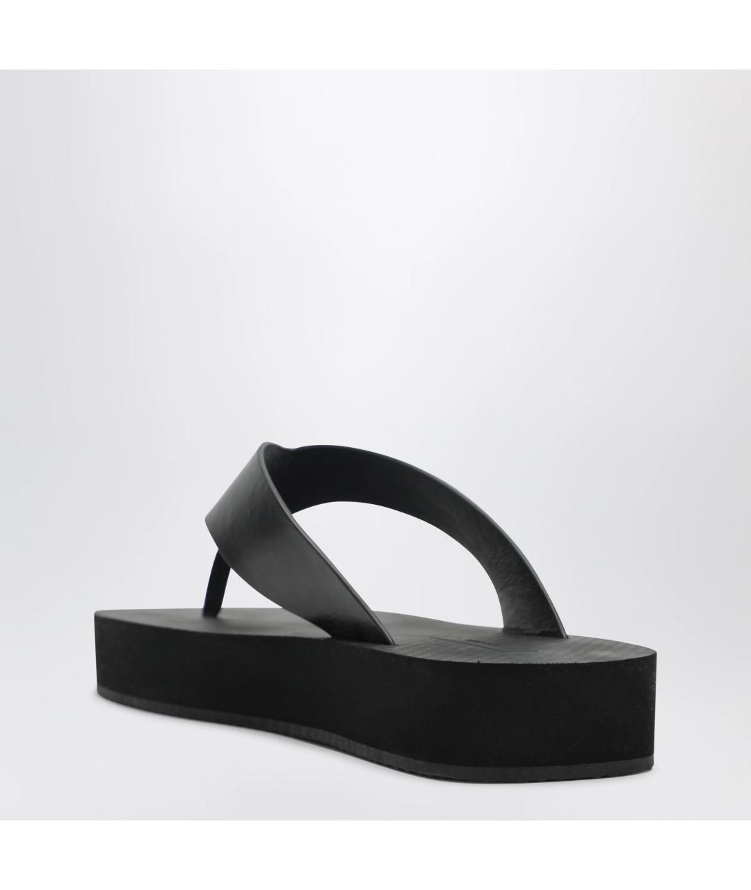 THE ROW Черные кожаные шлепанцы, фото 2