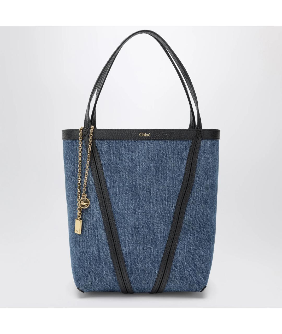 CHLOE Синяя деним сумка тоут, фото 3