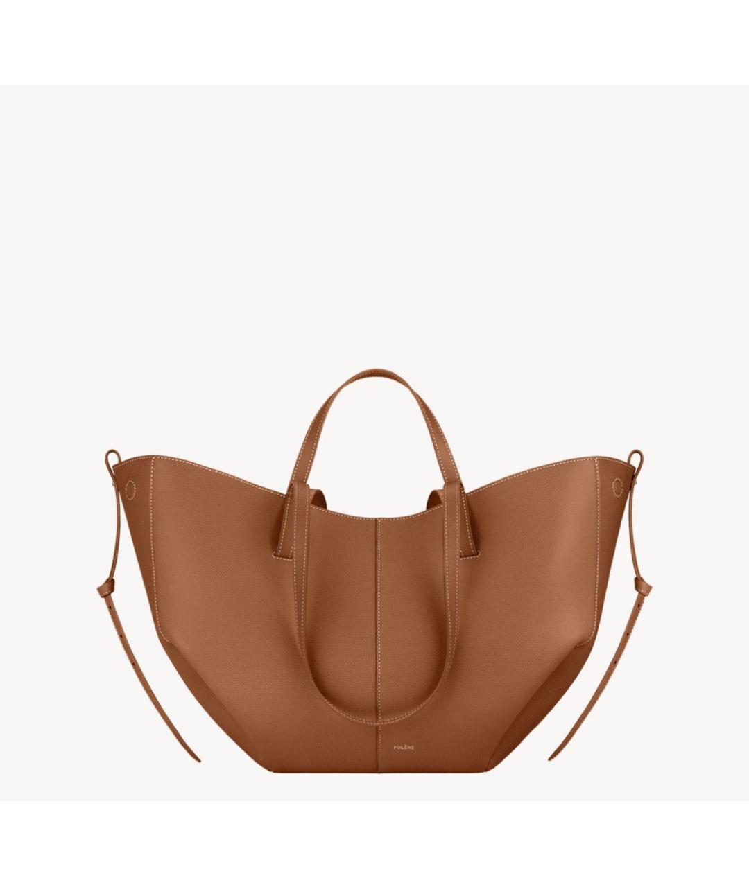 POLENE Коричневая кожаная сумка тоут, фото 7