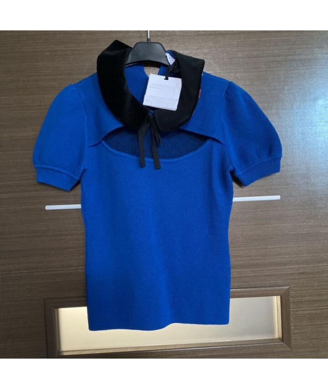 RED VALENTINO Синий хлопковый джемпер / свитер, фото 4