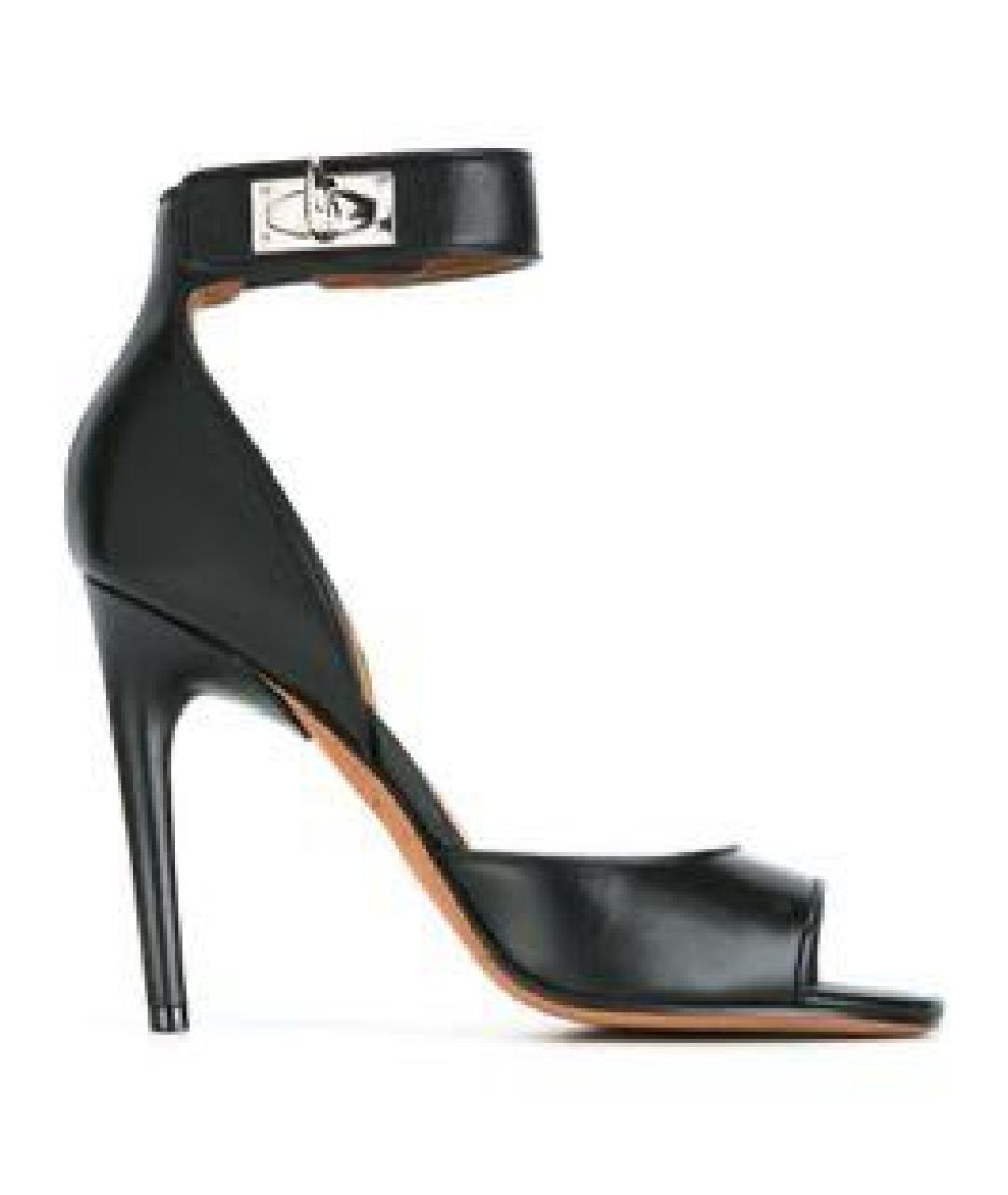 GIVENCHY Черные кожаные босоножки, фото 8