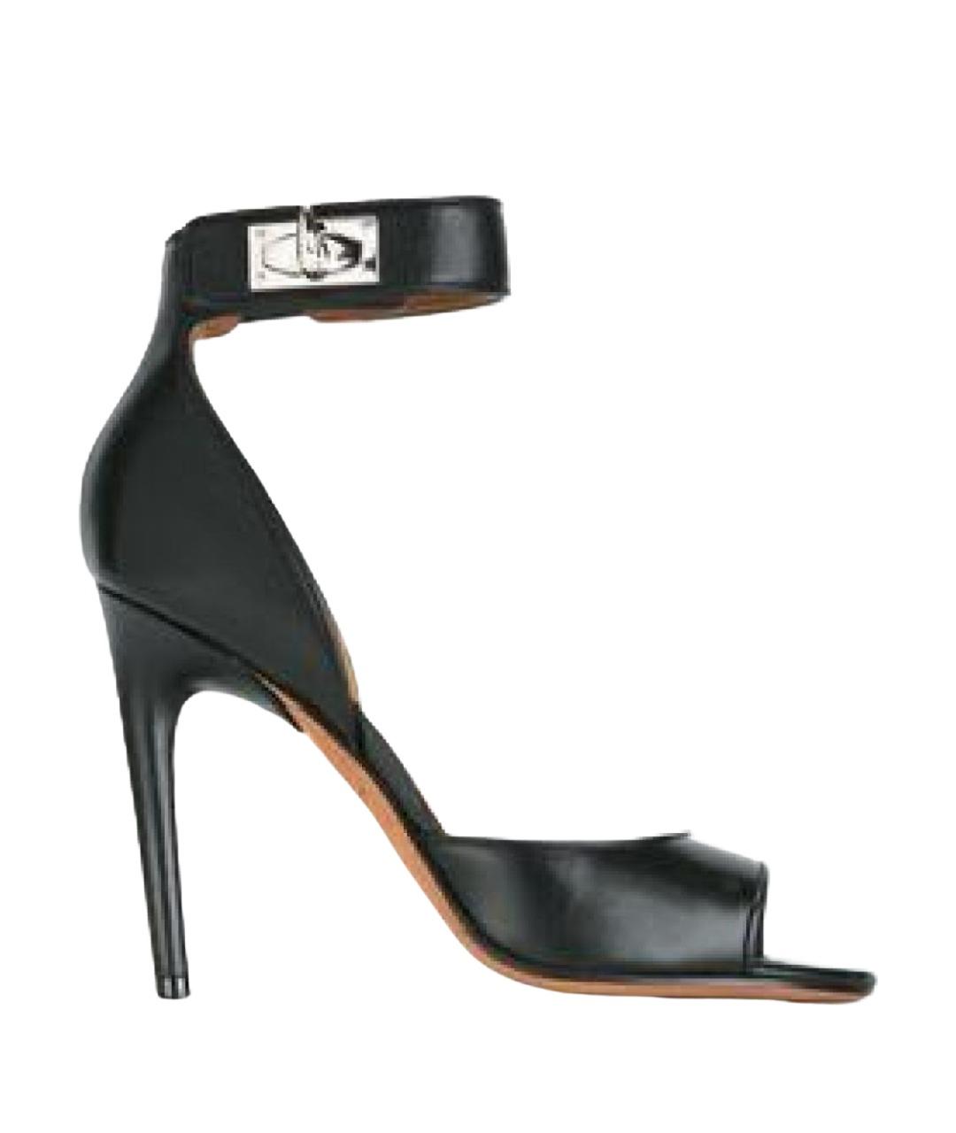 GIVENCHY Черные кожаные босоножки, фото 1