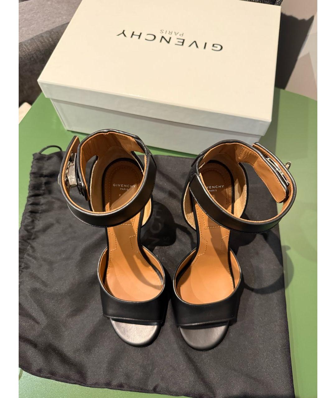 GIVENCHY Черные кожаные босоножки, фото 3