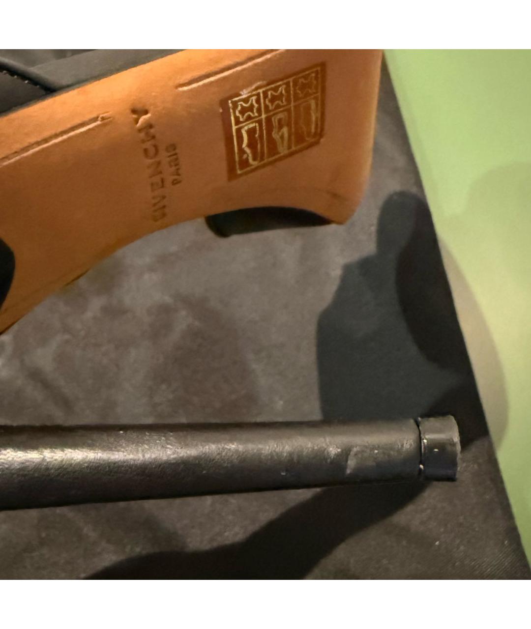 GIVENCHY Черные кожаные босоножки, фото 6