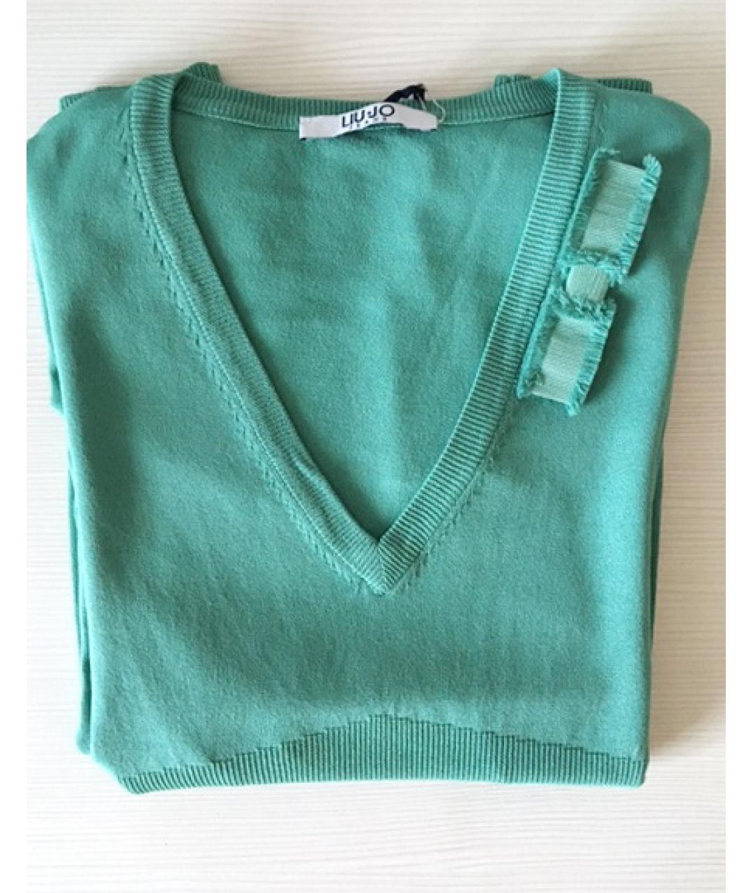 LIU JO Бирюзовый вискозный джемпер / свитер, фото 2