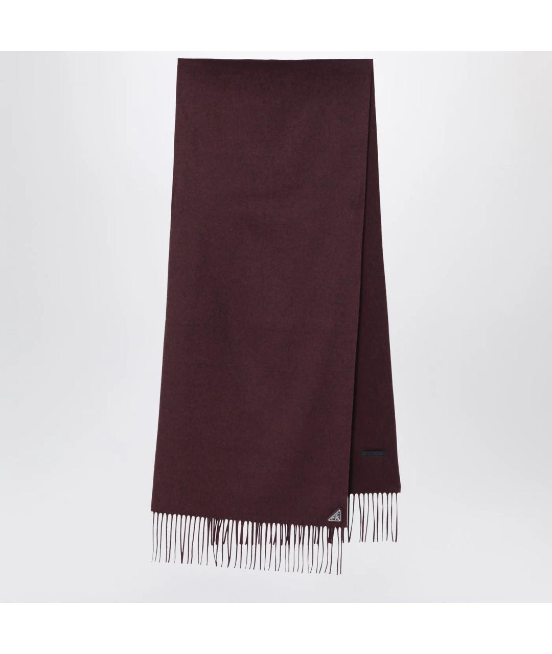 PRADA Бордовый кашемировый шарф, фото 3
