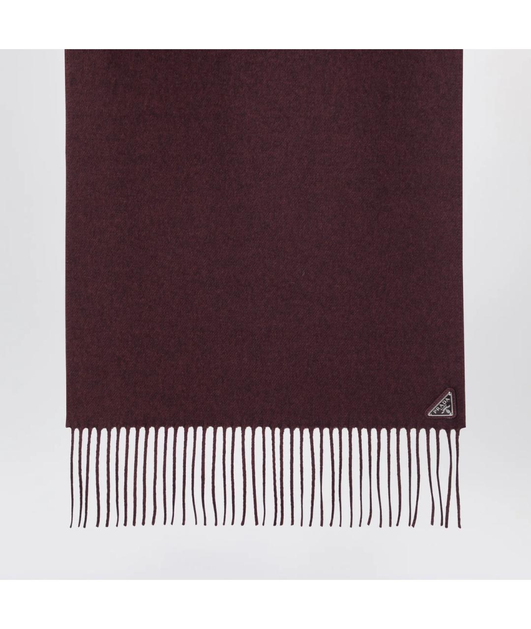 PRADA Бордовый кашемировый шарф, фото 2