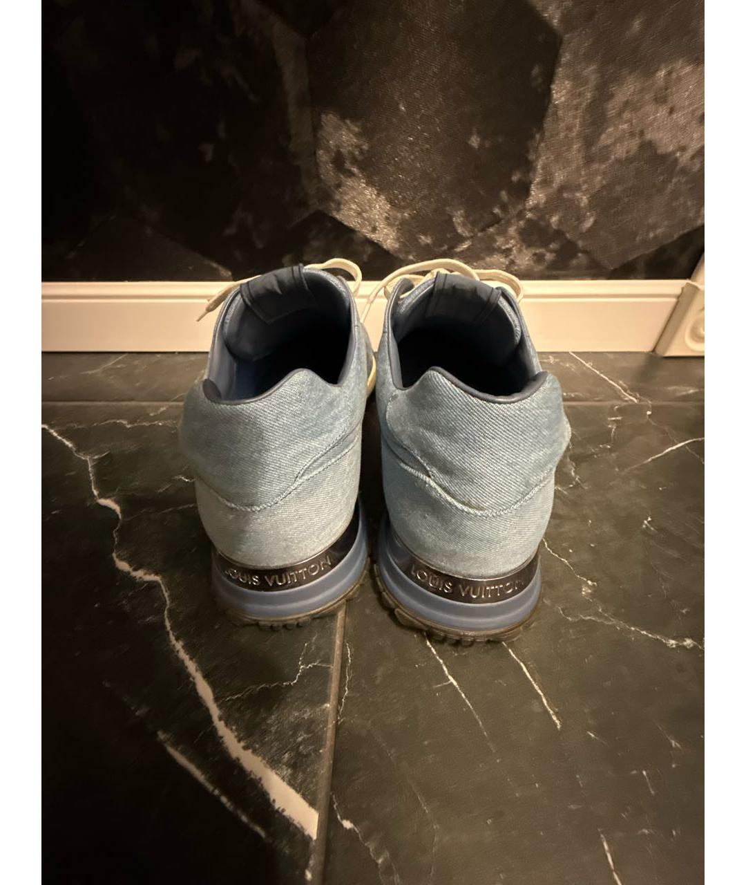 LOUIS VUITTON Синие текстильные низкие кроссовки / кеды, фото 4