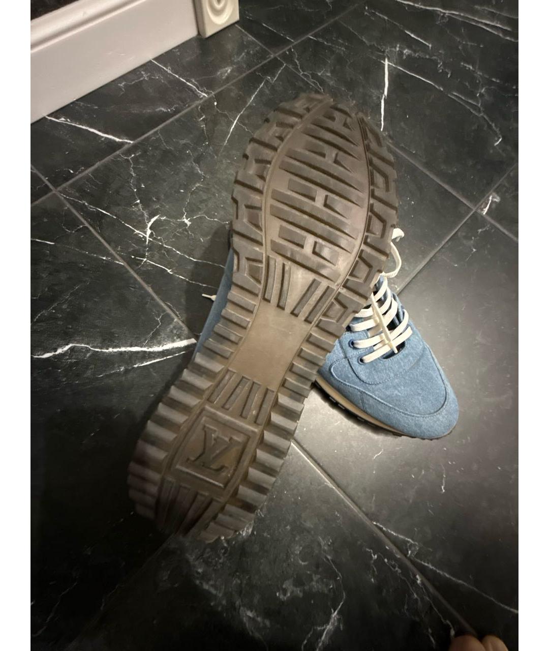 LOUIS VUITTON Синие текстильные низкие кроссовки / кеды, фото 6