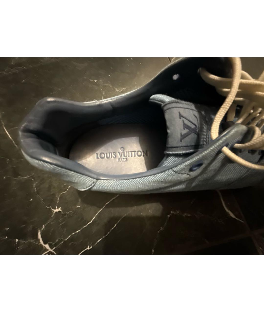 LOUIS VUITTON Синие текстильные низкие кроссовки / кеды, фото 5