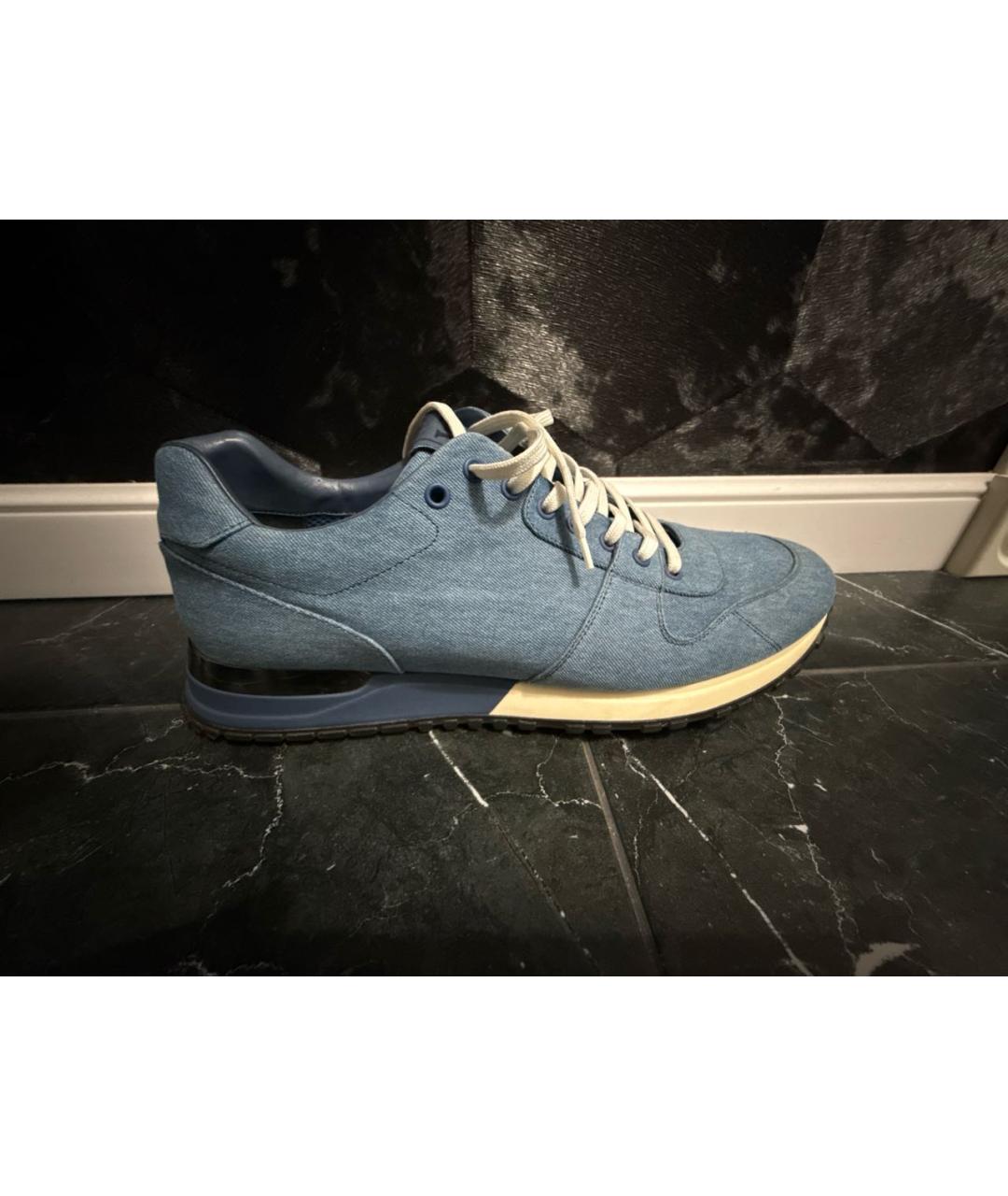 LOUIS VUITTON Синие текстильные низкие кроссовки / кеды, фото 8