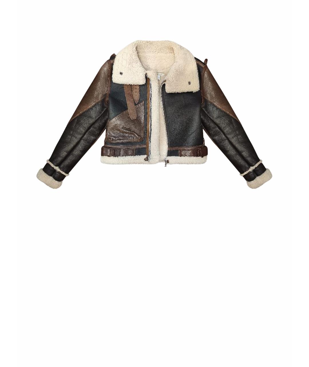 BALENCIAGA Коричневая кожаная дубленка, фото 1