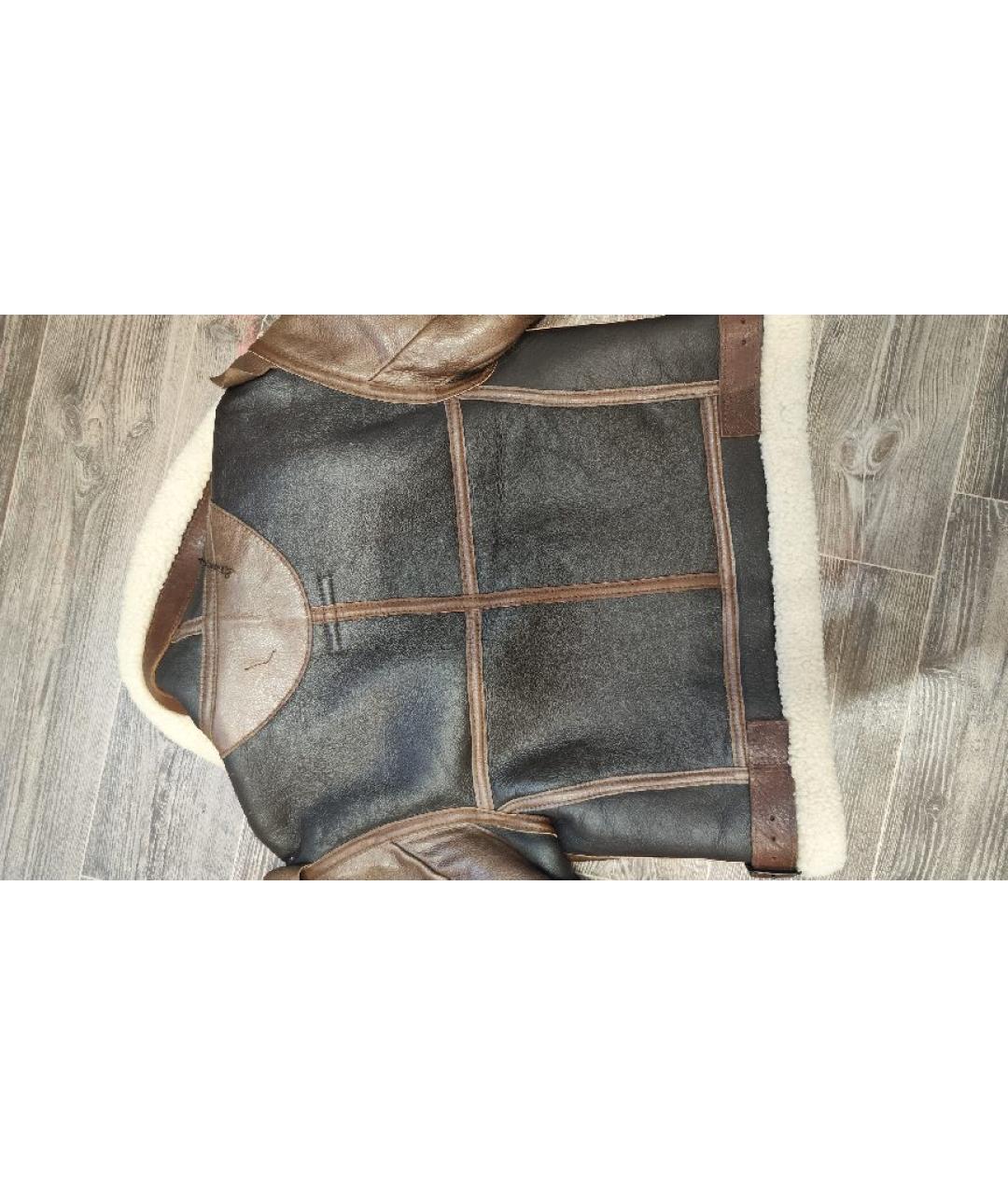 BALENCIAGA Коричневая кожаная дубленка, фото 4