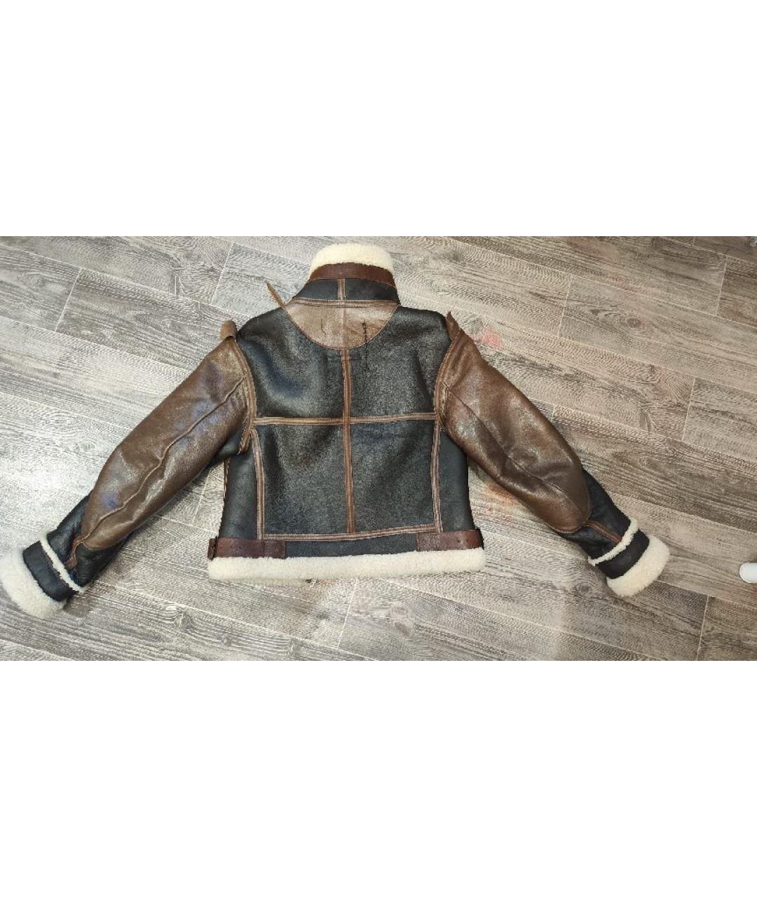 BALENCIAGA Коричневая кожаная дубленка, фото 2