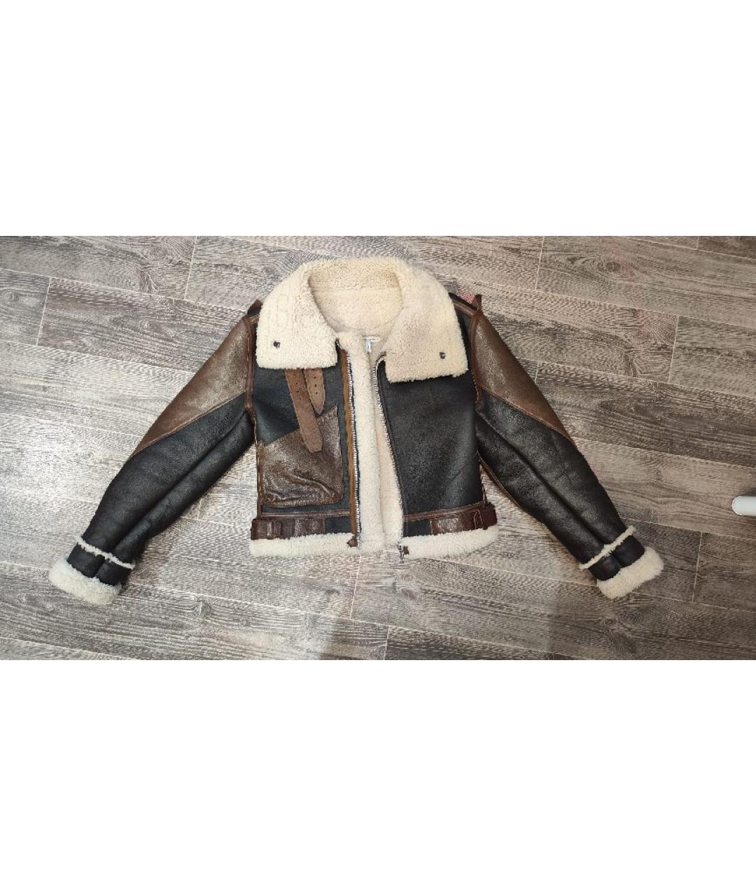 BALENCIAGA Коричневая кожаная дубленка, фото 5