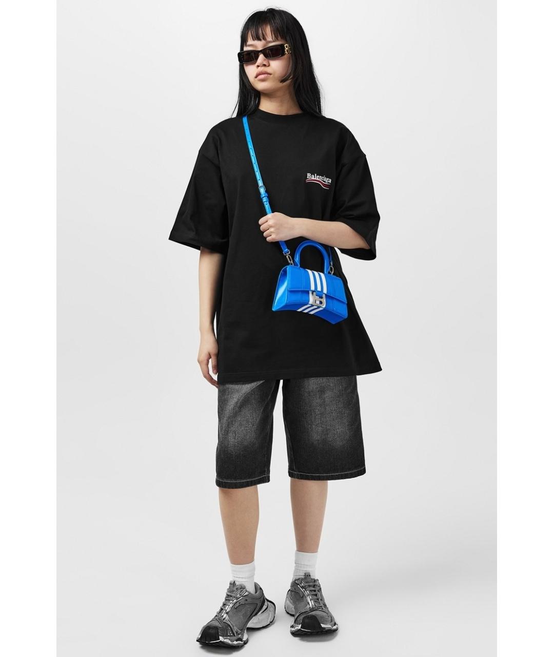 BALENCIAGA Синяя кожаная сумка с короткими ручками, фото 3