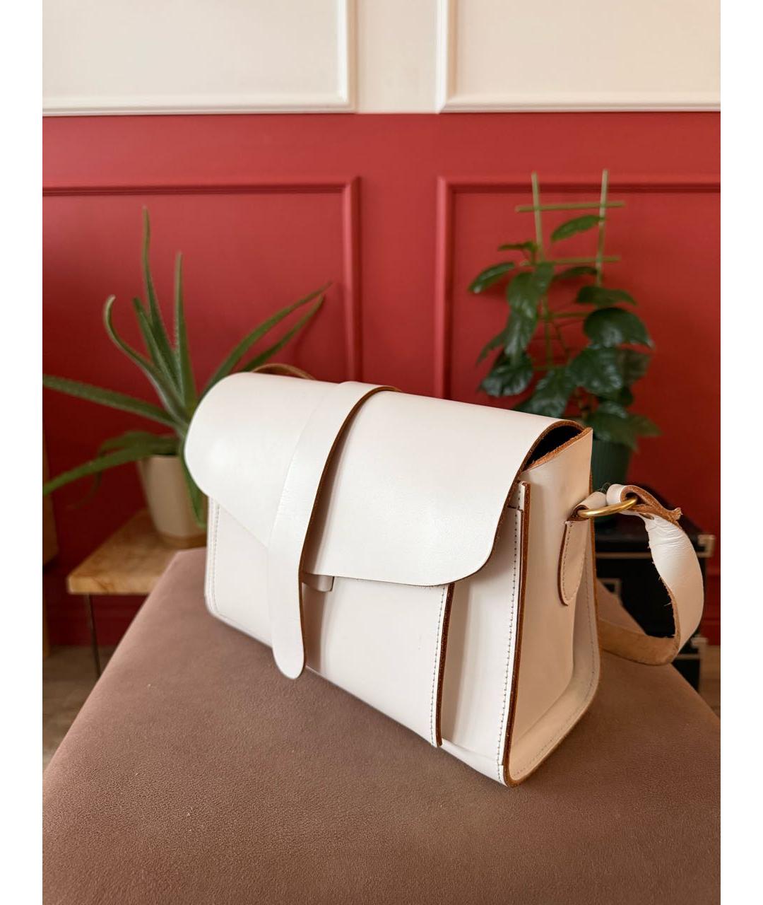 MARNI Белая кожаная сумка с короткими ручками, фото 6