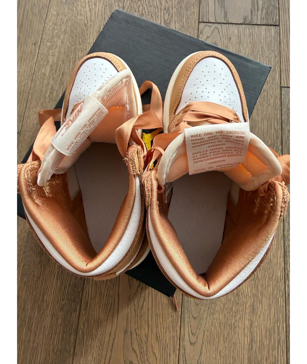 JORDAN Золотые кожаные кеды, фото 4