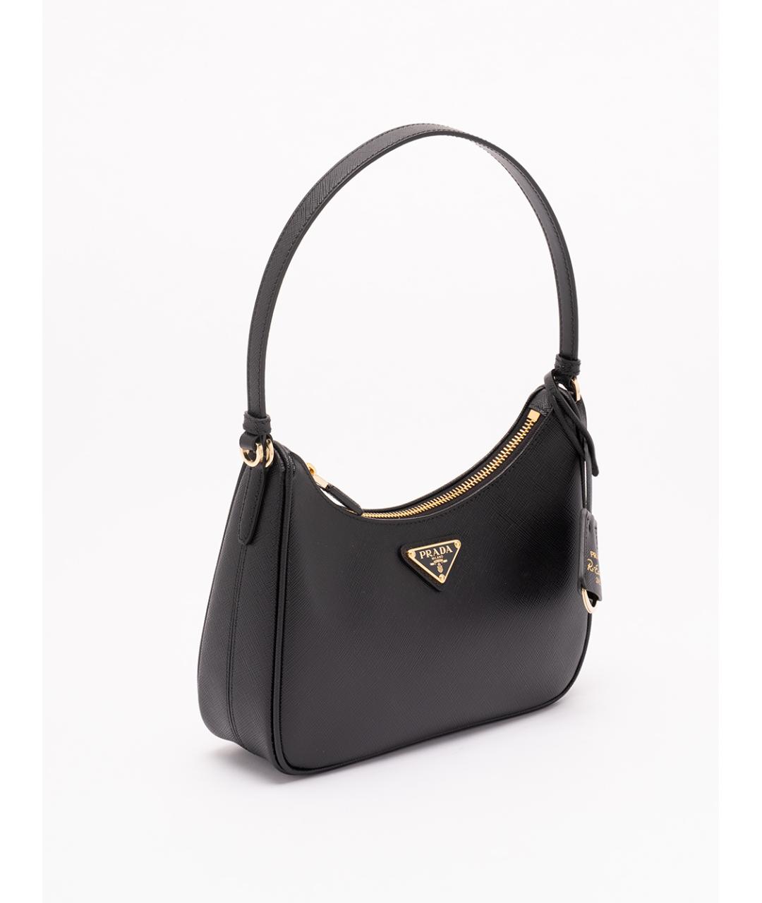 PRADA Черная кожаная сумка с короткими ручками, фото 3