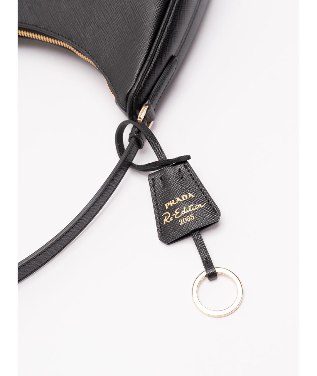 PRADA Черная кожаная сумка с короткими ручками, фото 4