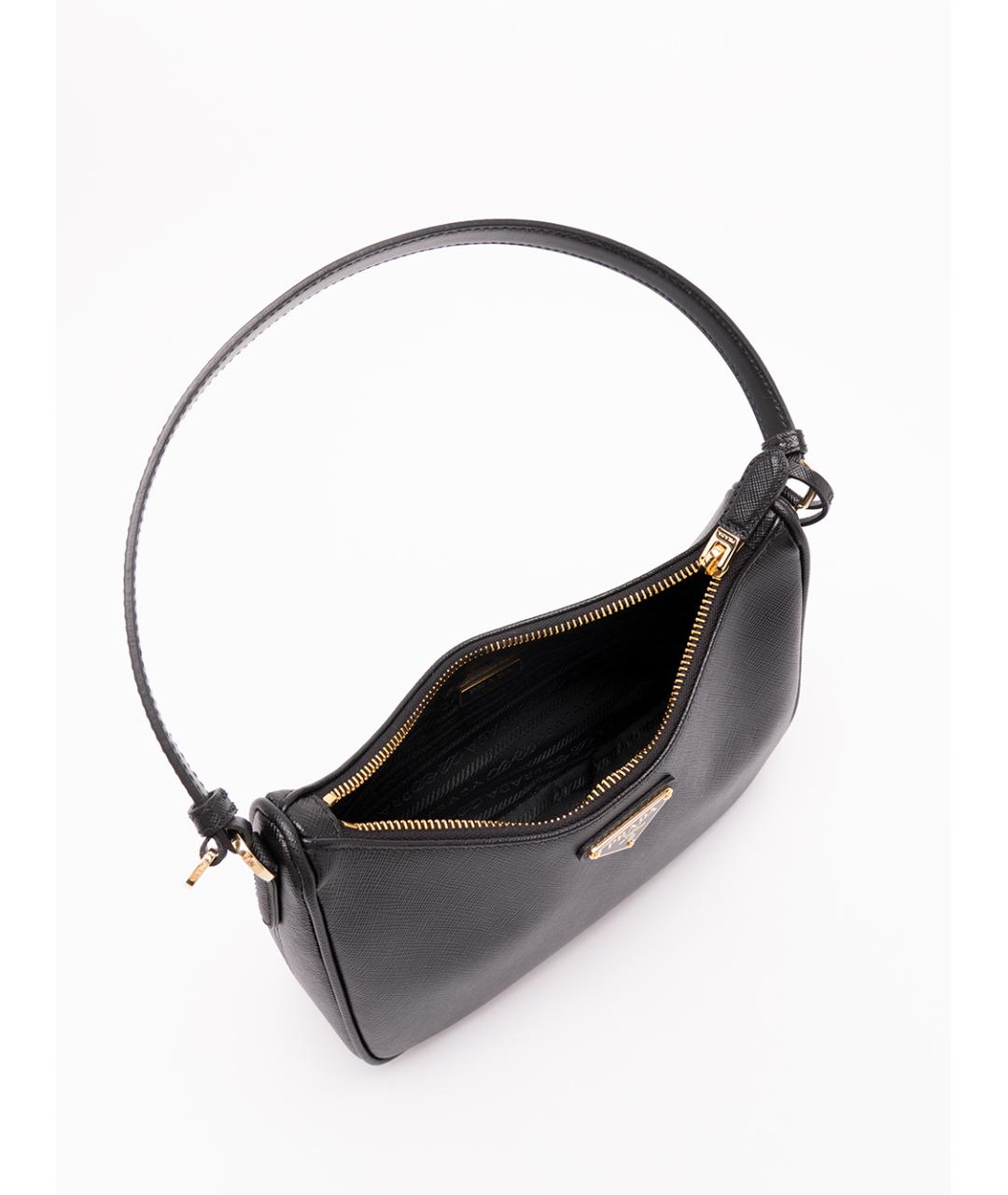 PRADA Черная кожаная сумка с короткими ручками, фото 6