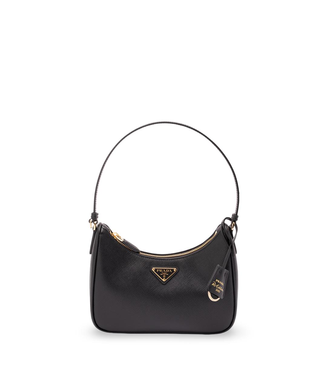 PRADA Черная кожаная сумка с короткими ручками, фото 7